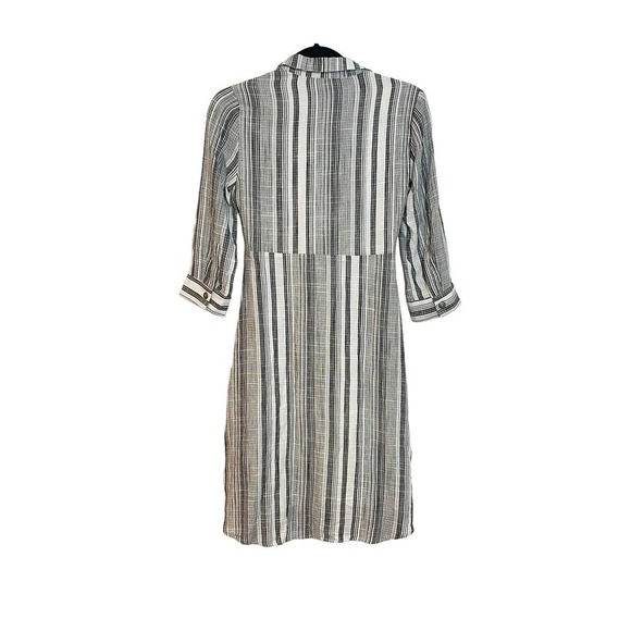 HD in Paris Anthropologie Striped Tie Front Linen Dress Women's Size 0 - Picture 3 of 12